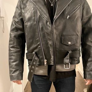 Black leather Motorcycle Jacket. New without tags